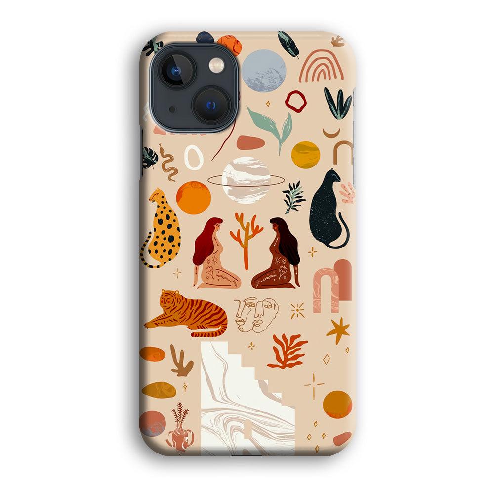 Art of Nature Women and The Tiger iPhone 14 Case-Oxvistore