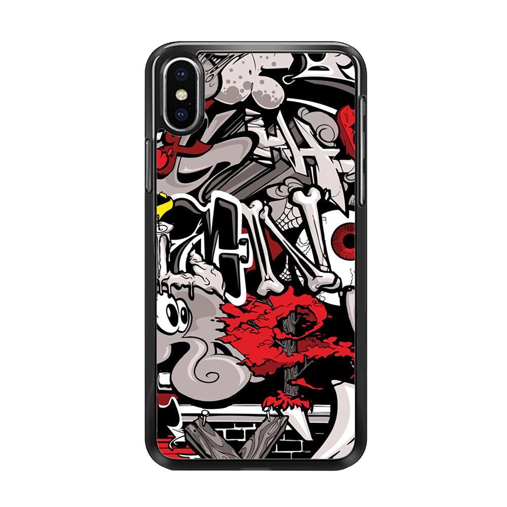 Art of The Grafity House iPhone XS Case-Rubber Black (2D Case)-Oxvistore