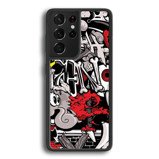 Art of The Grafity House Samsung Galaxy S21 Ultra Case-Rubber Black (2D Case)-Oxvistore