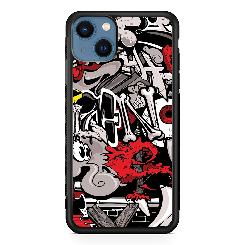 Art of The Grafity House iPhone 13 Case-Rubber Black (2D Case)-Oxvistore