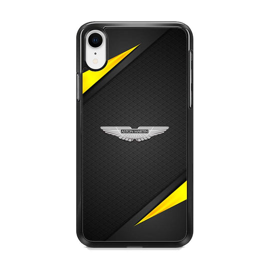 Aston Martin Silver Pinion iPhone XR Case-Rubber Black (2D Case)-Oxvistore