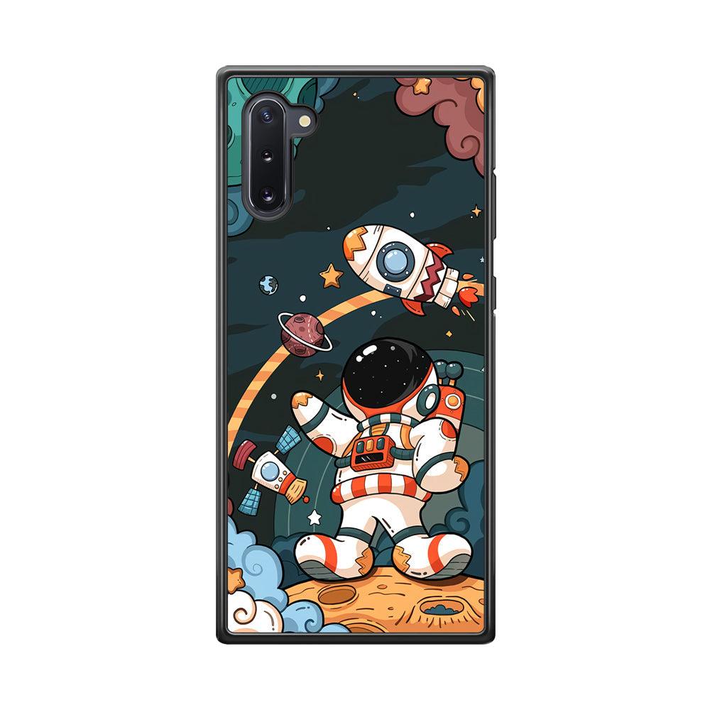 Astronaut Chilhood Dream Samsung Galaxy Note 10 Case-Rubber Black (2D Case)-Oxvistore