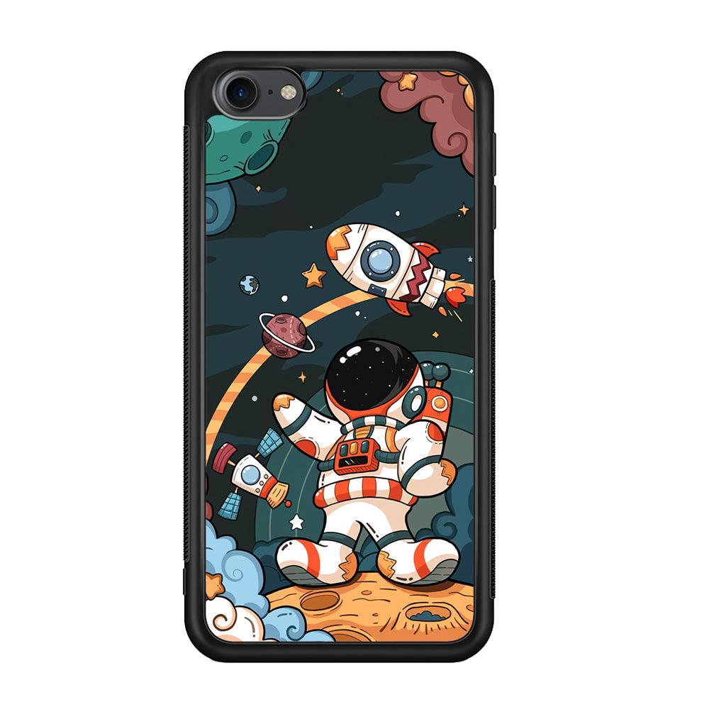 Astronaut Chilhood Dream iPod Touch 6 Case-Rubber Black (2D Case)-Oxvistore