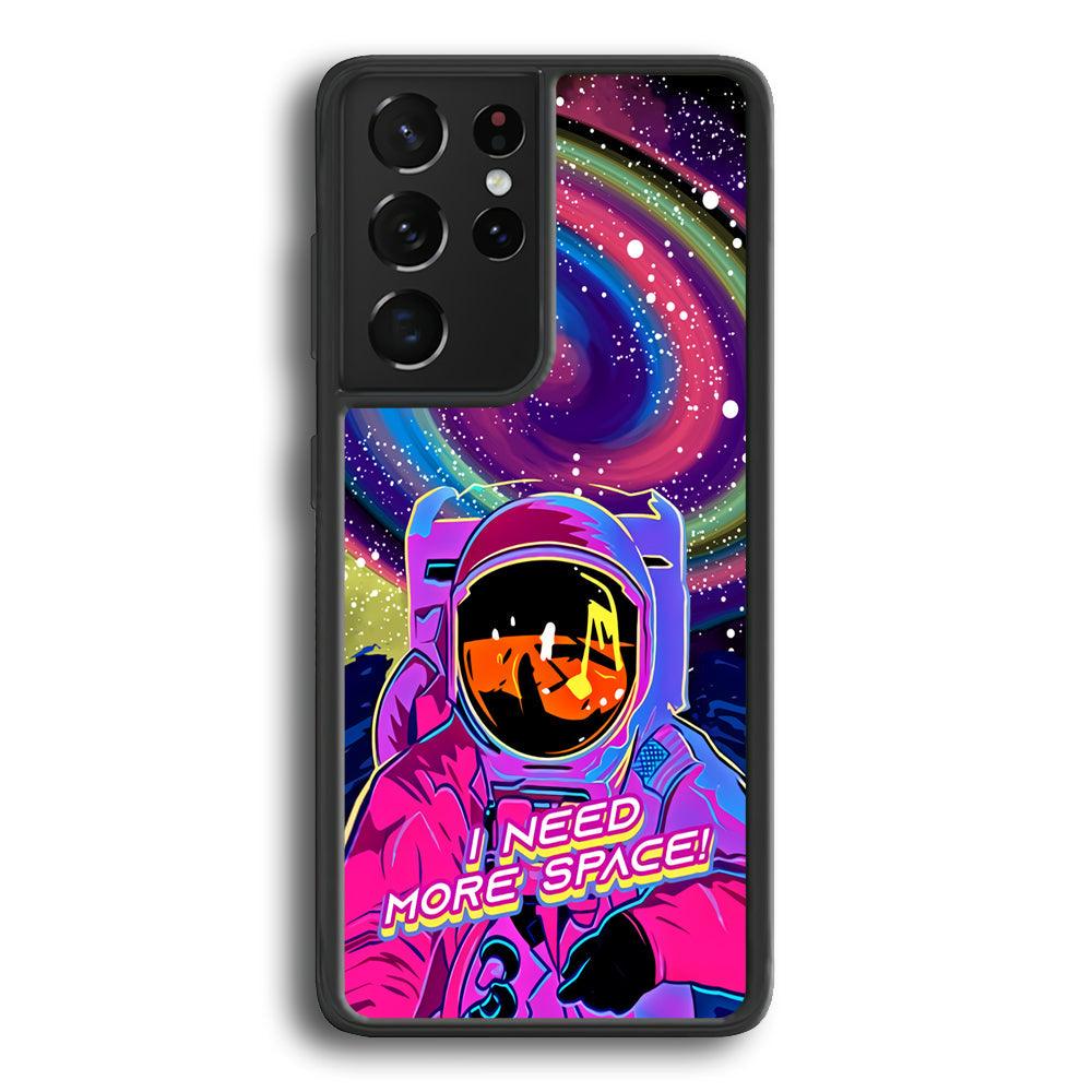 Astronaut Colorful Space Samsung Galaxy S21 Ultra Case-Rubber Black (2D Case)-Oxvistore