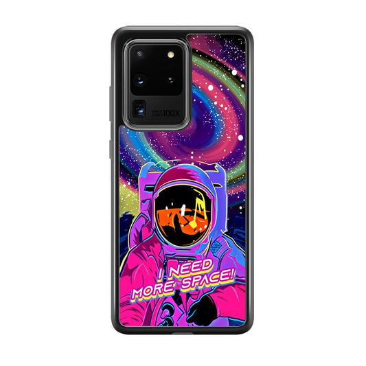 Astronaut Colorful Space Samsung Galaxy S20 Ultra Case-Rubber Black (2D Case)-Oxvistore