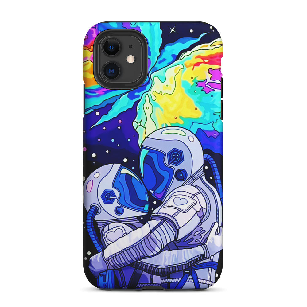 Astronaut Couple in Space 2 in 1 Tough Phone Case