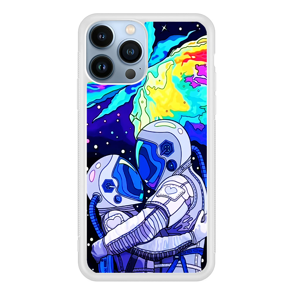 Astronaut Couple in Space 2D Rubber Phone Case