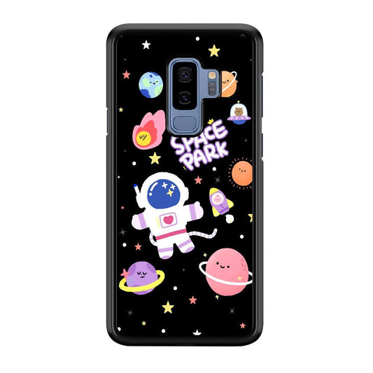 Astronaut Cute on Space Park Samsung Galaxy S9 Plus Case-Rubber Black (2D Case)-Oxvistore