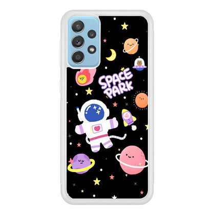 Astronaut Cute on Space Park Samsung Galaxy A72 Case-Oxvistore