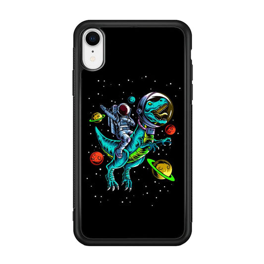 Astronaut Driving The Rex iPhone XR Case-Rubber Black (2D Case)-Oxvistore