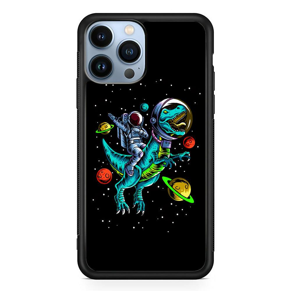 Astronaut Driving The Rex iPhone 14 Pro Case-Rubber Black (2D Case)-Oxvistore
