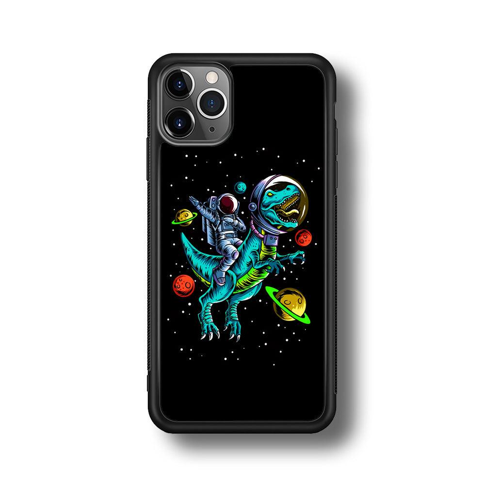 Astronaut Driving The Rex iPhone 11 Pro Max Case-Rubber Black (2D Case)-Oxvistore