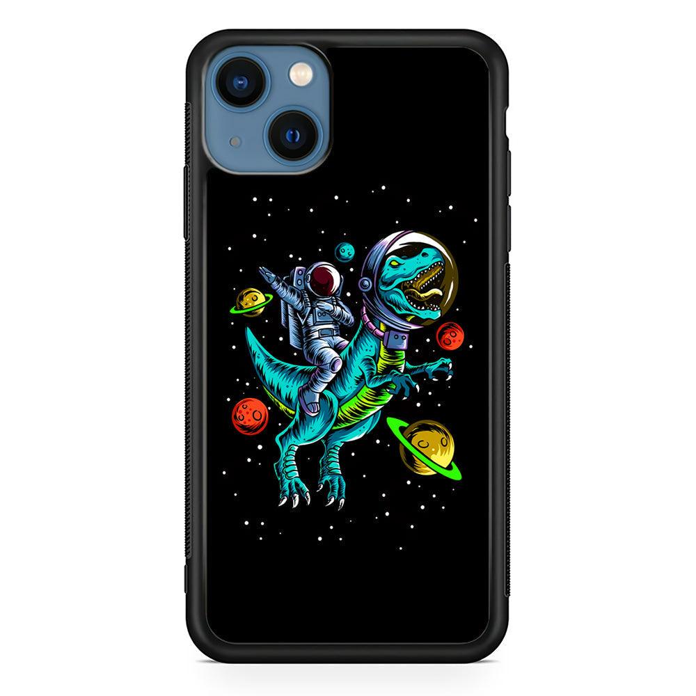 Astronaut Driving The Rex iPhone 14 Plus Case-Rubber Black (2D Case)-Oxvistore