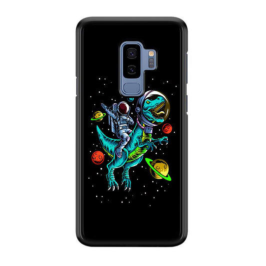 Astronaut Driving The Rex Samsung Galaxy S9 Plus Case-Rubber Black (2D Case)-Oxvistore