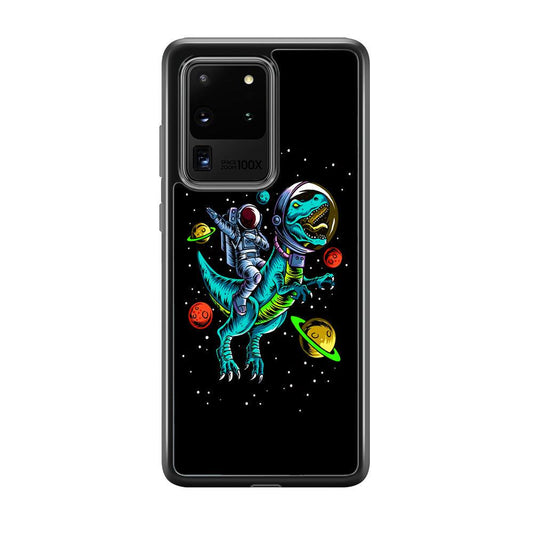 Astronaut Driving The Rex Samsung Galaxy S20 Ultra Case-Rubber Black (2D Case)-Oxvistore