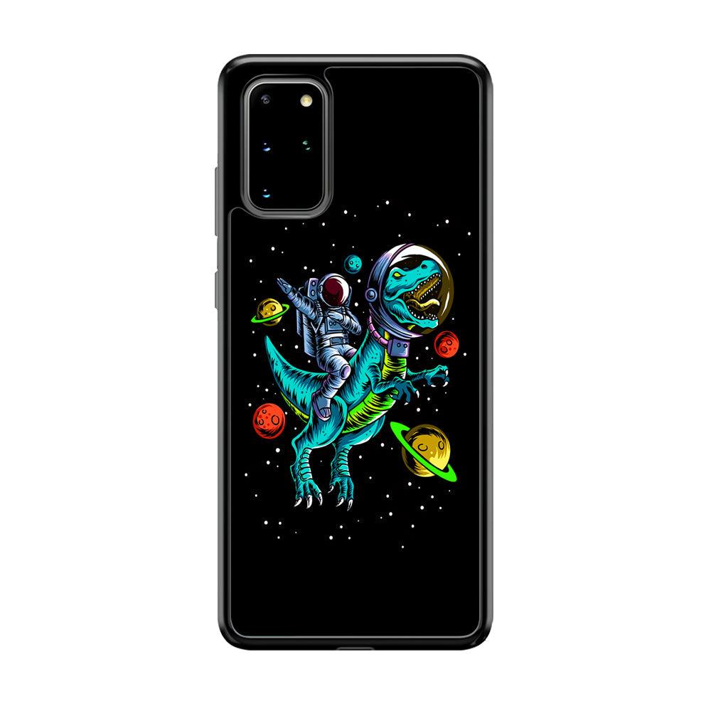 Astronaut Driving The Rex Samsung Galaxy S20 Plus Case-Rubber Black (2D Case)-Oxvistore