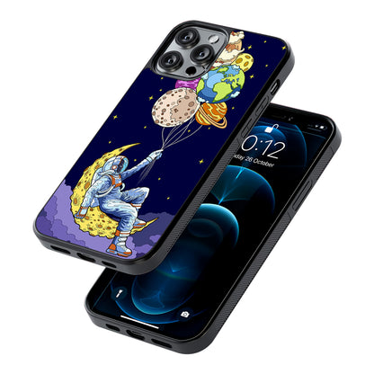 Astronaut Relaxing Holding Planet 2D Rubber Phone Case