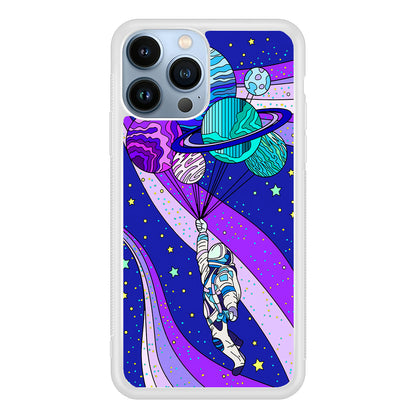 Astronaut Space Planetary Balloon 2D Rubber Phone Case