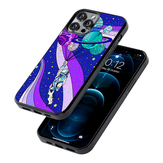 Astronaut Space Planetary Balloon 2D Rubber Phone Case