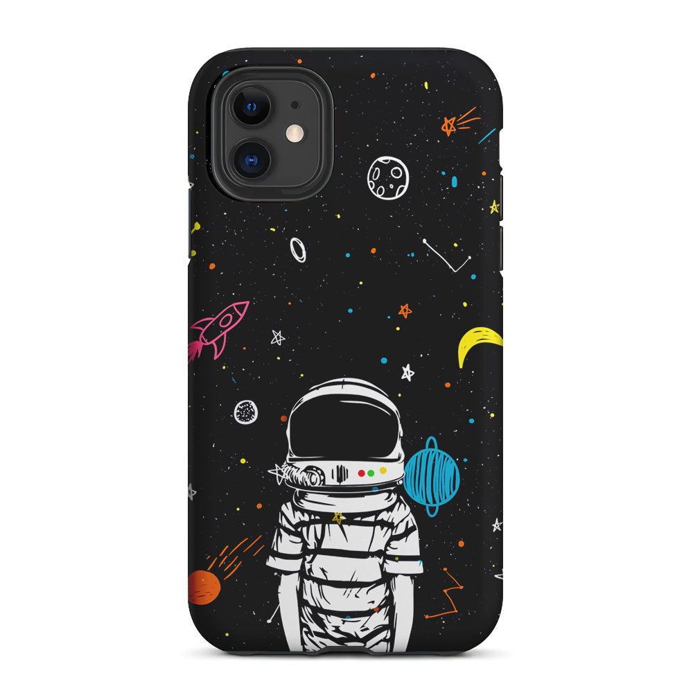 Astronaut Standing in Space 2 in 1 Tough Phone Case