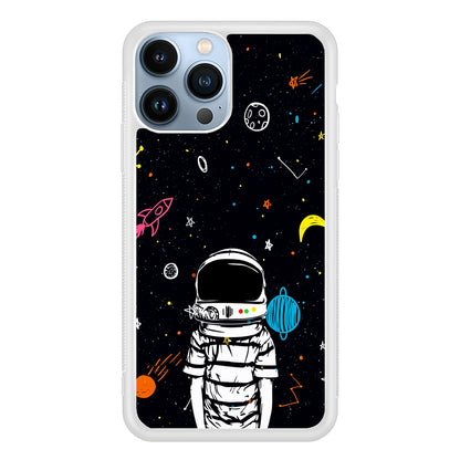 Astronaut Standing in Space 2D Rubber Phone Case