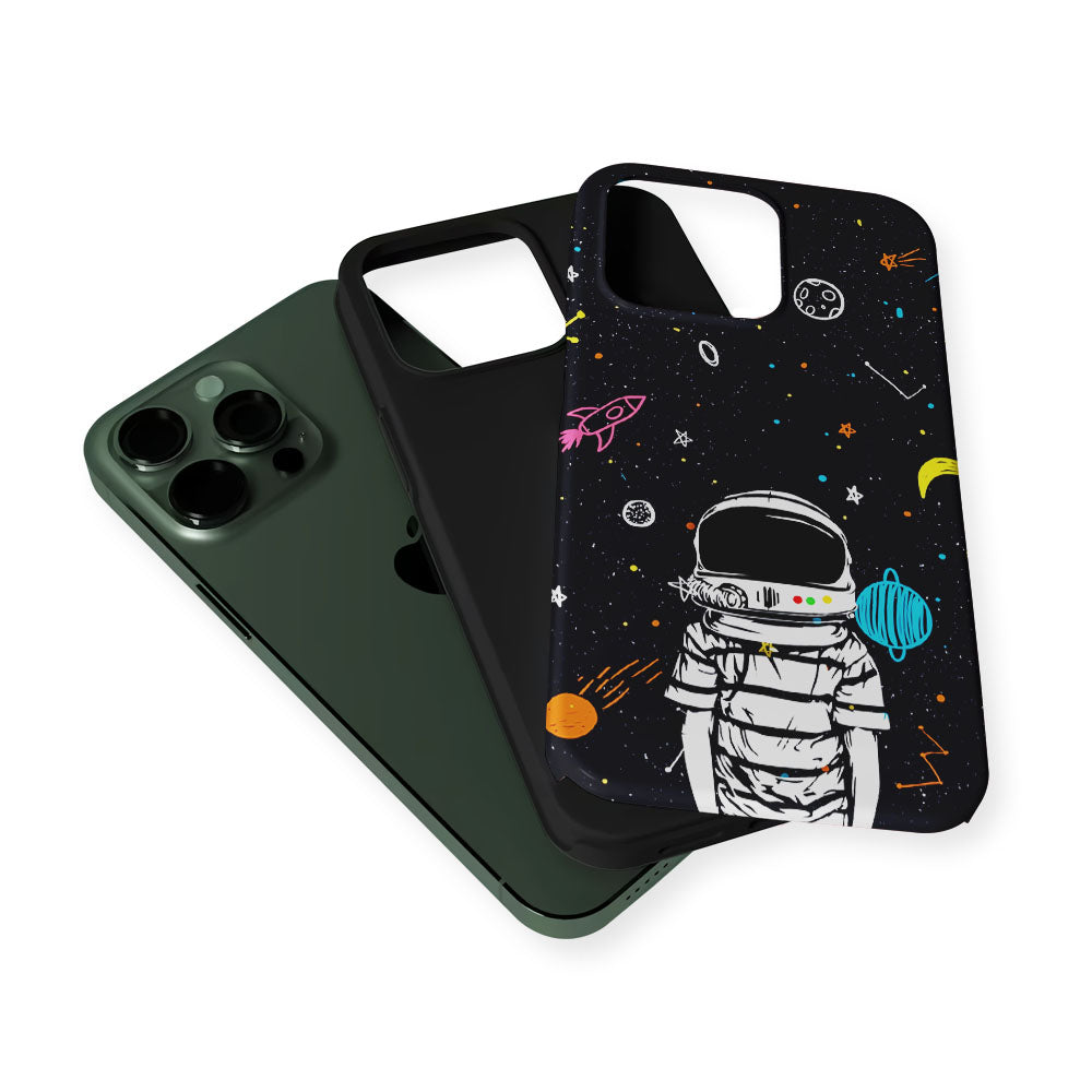 Astronaut Standing in Space 2 in 1 Tough Phone Case