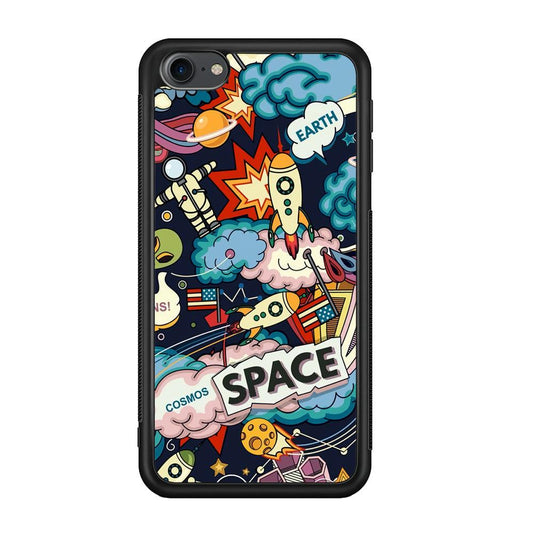 Astronaut Transformation at Space iPod Touch 6 Case-Rubber Black (2D Case)-Oxvistore