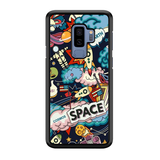 Astronaut Transformation at Space Samsung Galaxy S9 Plus Case-Rubber Black (2D Case)-Oxvistore