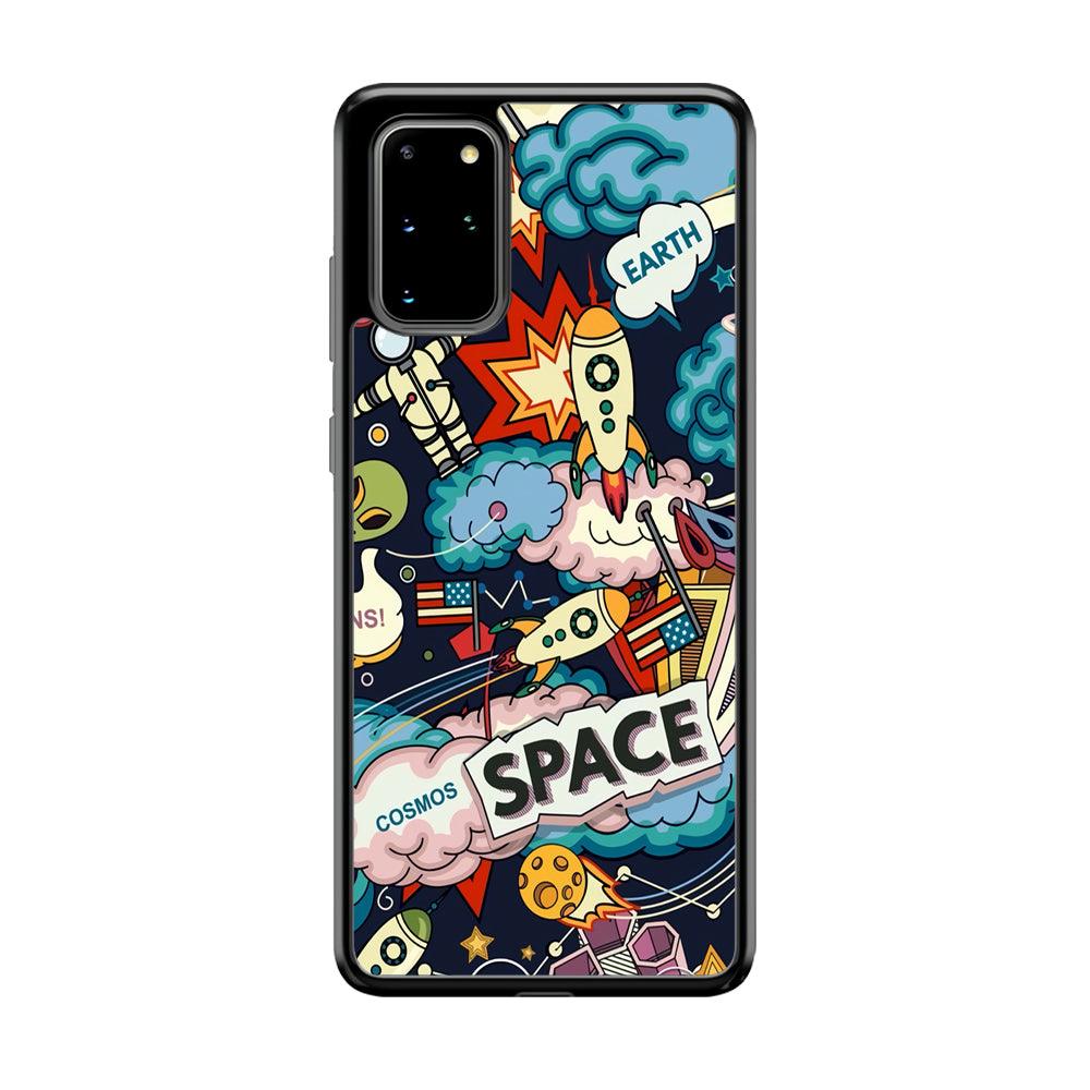 Astronaut Transformation at Space Samsung Galaxy S20 Plus Case-Rubber Black (2D Case)-Oxvistore