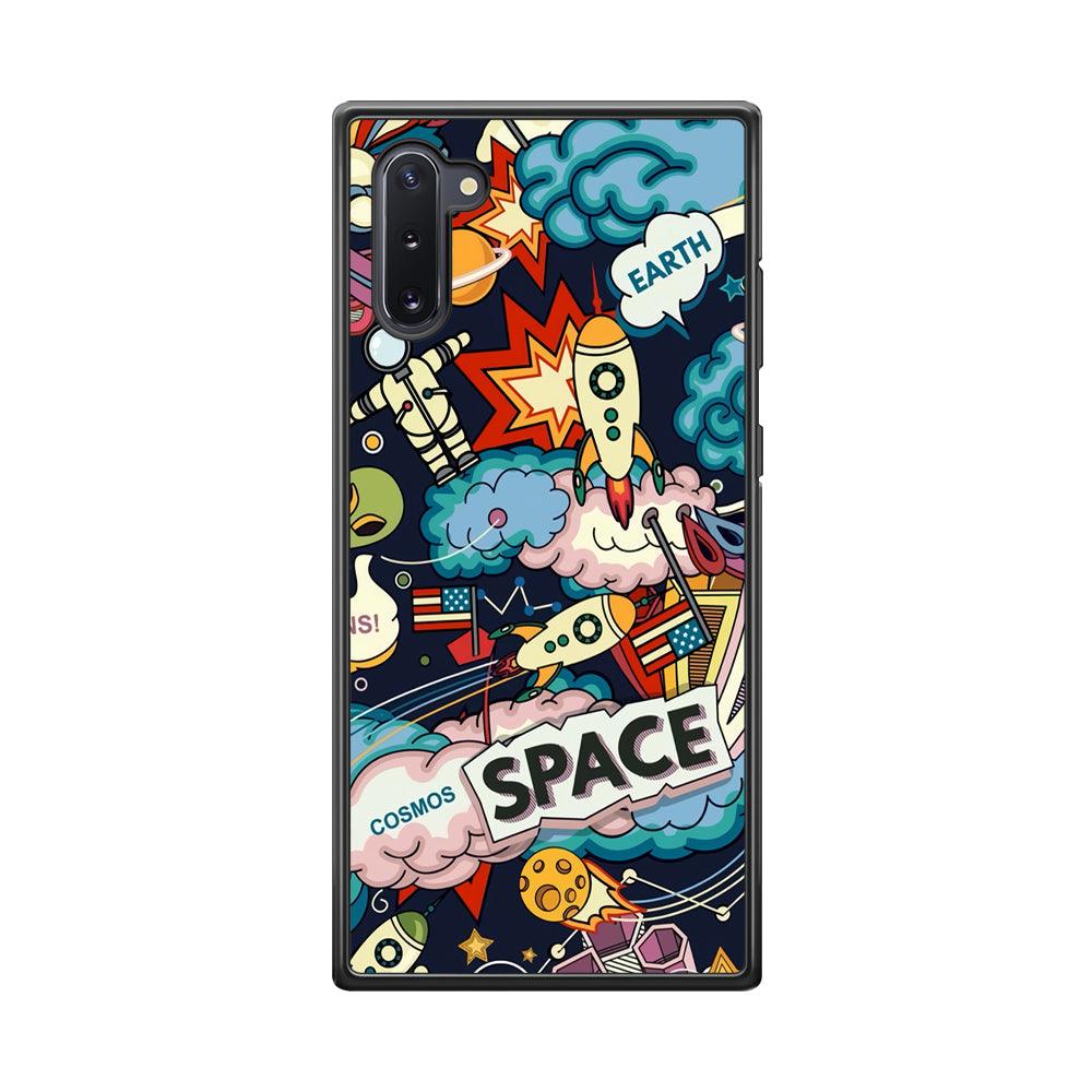 Astronaut Transformation at Space Samsung Galaxy Note 10 Case-Rubber Black (2D Case)-Oxvistore