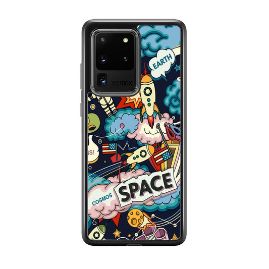 Astronaut Transformation at Space Samsung Galaxy S20 Ultra Case-Rubber Black (2D Case)-Oxvistore
