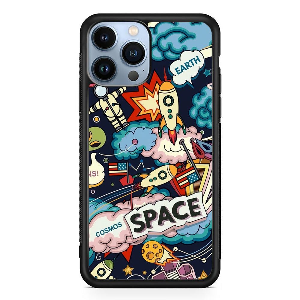 Astronaut Transformation at Space iPhone 13 Pro Case-Rubber Black (2D Case)-Oxvistore