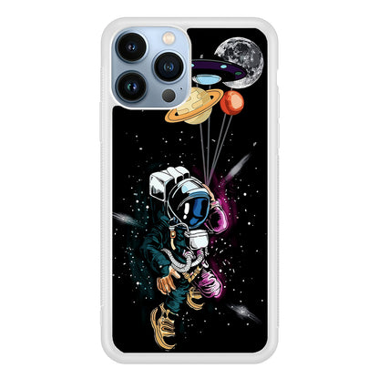 Astronaut UFO Balloon Outer Space 2D Rubber Phone Case