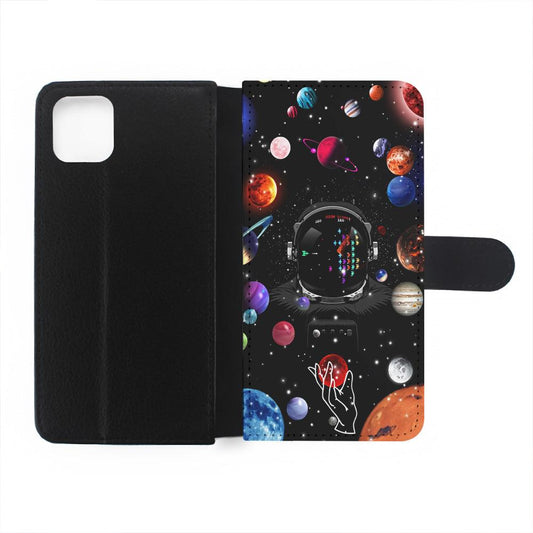 Astronaut Vintage Space Game Flip Wallet Phone Case-Oxvistore