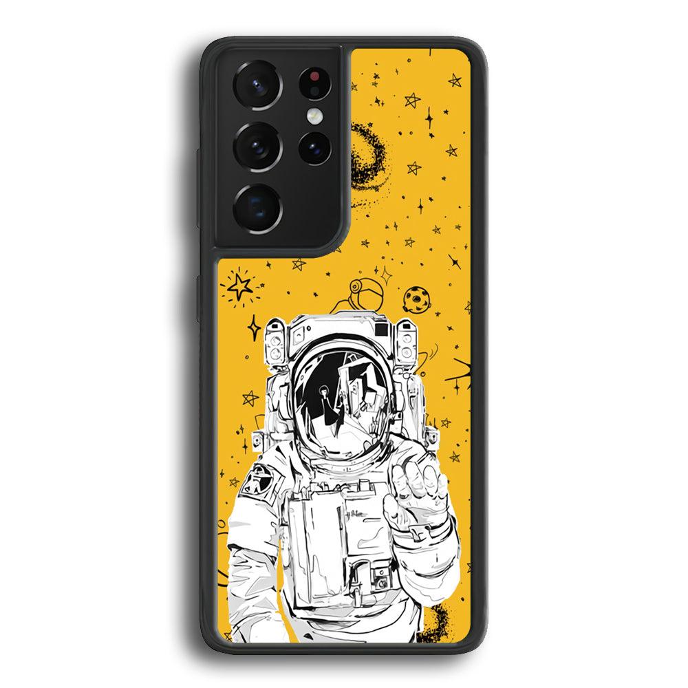 Astronaut Farewell Samsung Galaxy S22 Ultra Case-Rubber Black (2D Case)-Oxvistore