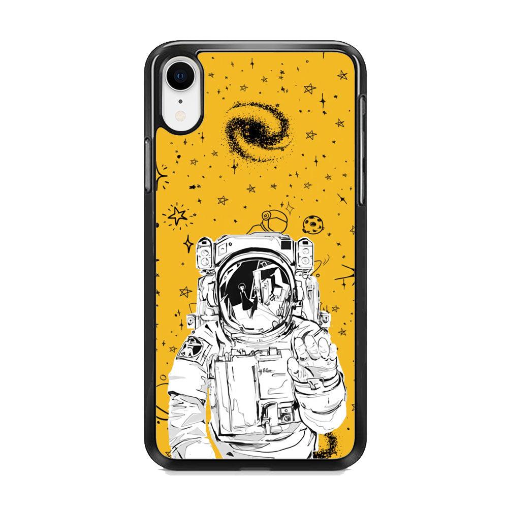 Astronaut Farewell iPhone XR Case-Rubber Black (2D Case)-Oxvistore