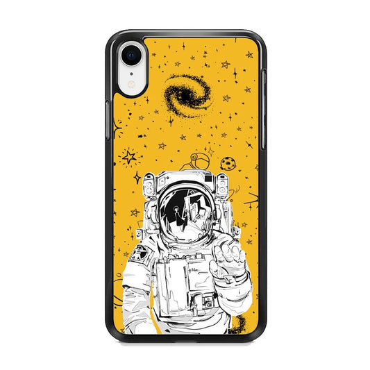 Astronaut Farewell iPhone XR Case-Rubber Black (2D Case)-Oxvistore