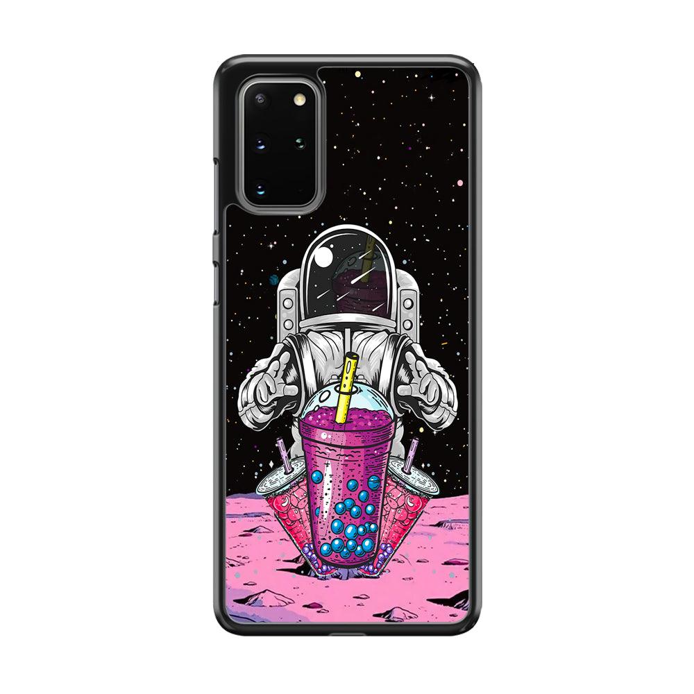 Astronaut and Magic Bubble Ice Samsung Galaxy S20 Plus Case-Rubber Black (2D Case)-Oxvistore