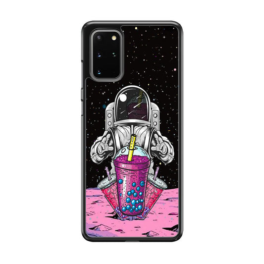 Astronaut and Magic Bubble Ice Samsung Galaxy S20 Plus Case-Rubber Black (2D Case)-Oxvistore