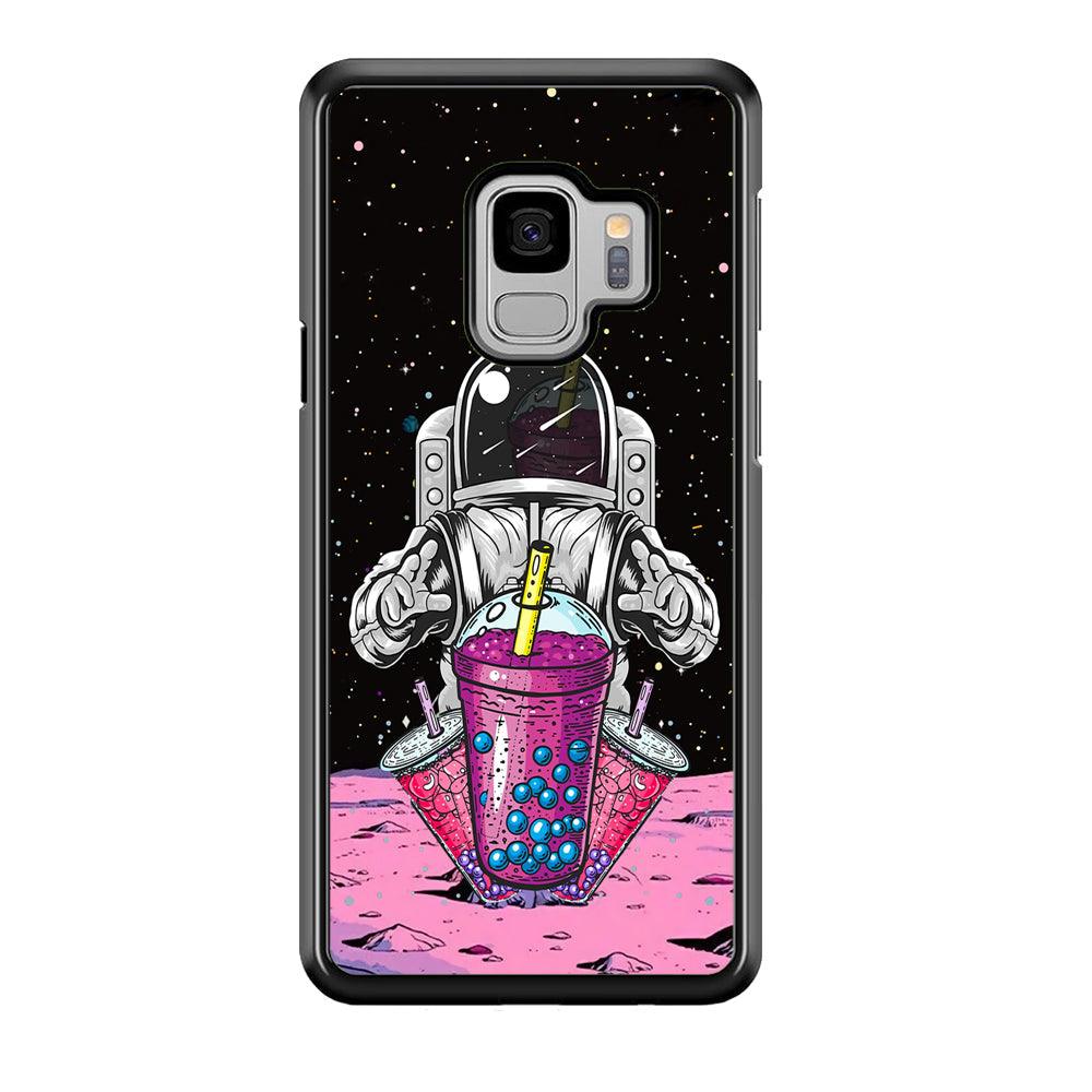 Astronaut and Magic Bubble Ice Samsung Galaxy S9 Case-Rubber Black (2D Case)-Oxvistore