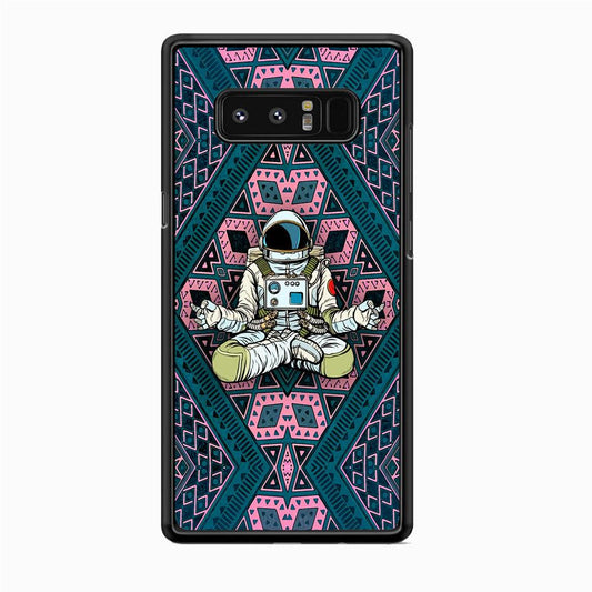 Astronauts Aura of Meditation Samsung Galaxy Note 8 Case-Rubber White (2D Case)-Oxvistore