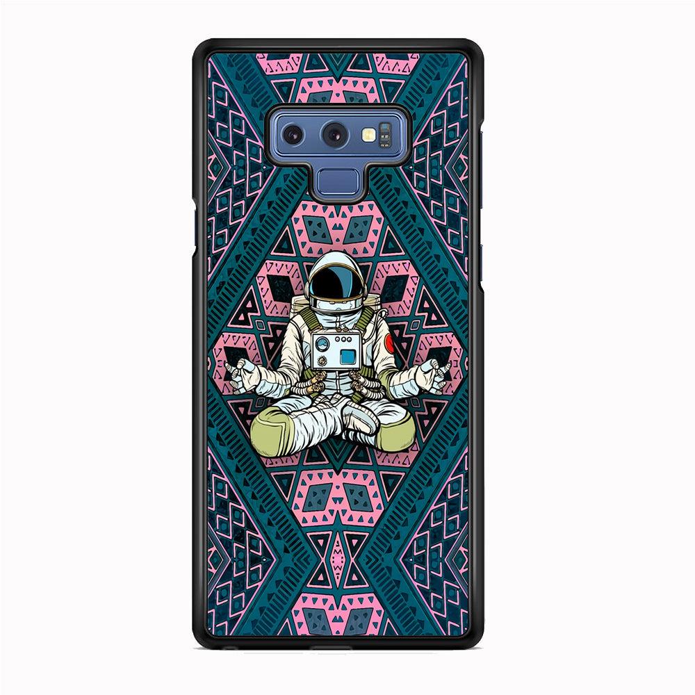 Astronauts Aura of Meditation Samsung Galaxy Note 9 Case-Rubber White (2D Case)-Oxvistore