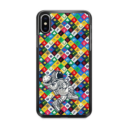 Astronauts Ball of Champion iPhone XS MAX Case-Rubber White (2D Case)-Oxvistore