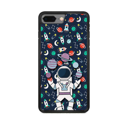 Astronauts Energy in Space iPhone 8 Plus Case-Rubber White (2D Case)-Oxvistore