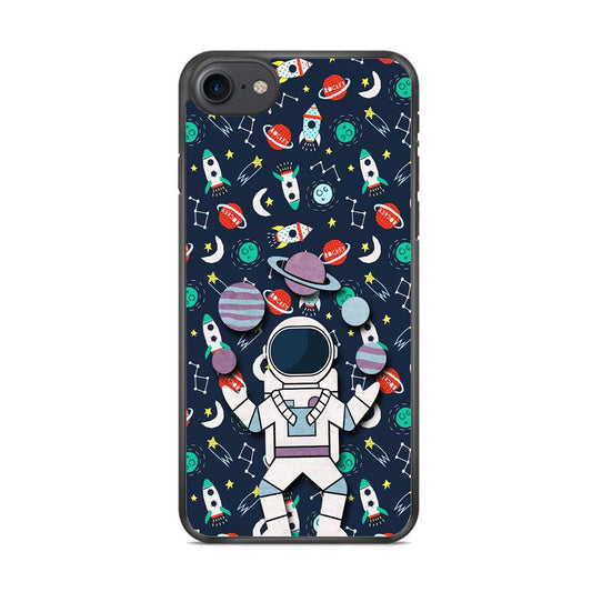 Astronauts Energy in Space iPhone 7 Case-Rubber Black (2D Case)-Oxvistore