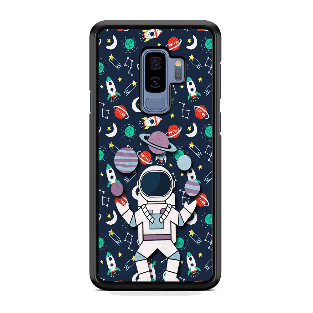 Astronauts Energy in Space Samsung Galaxy S9 Plus Case-Rubber White (2D Case)-Oxvistore