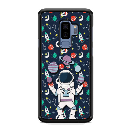 Astronauts Energy in Space Samsung Galaxy S9 Plus Case-Rubber White (2D Case)-Oxvistore