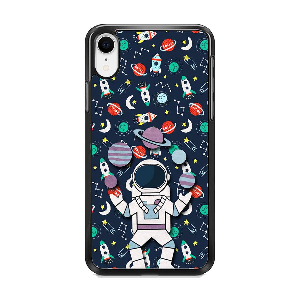 Astronauts Energy in Space iPhone XR Case-Rubber Black (2D Case)-Oxvistore