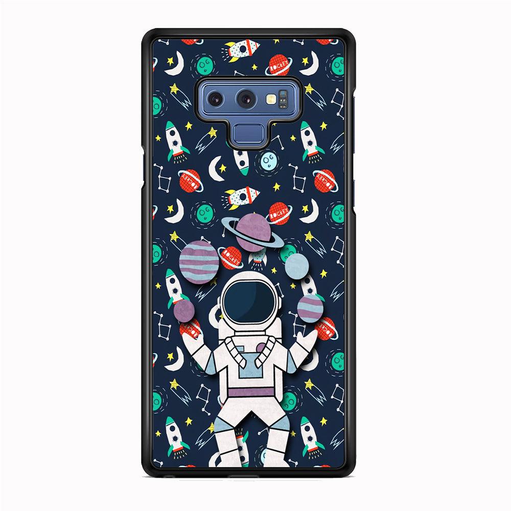 Astronauts Energy in Space Samsung Galaxy Note 9 Case-Rubber Black (2D Case)-Oxvistore