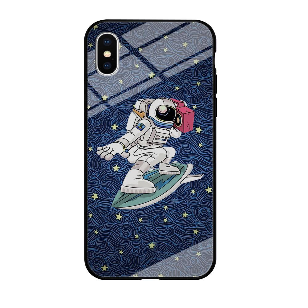 Astronauts Surf Between The Stars iPhone X Case-Oxvistore